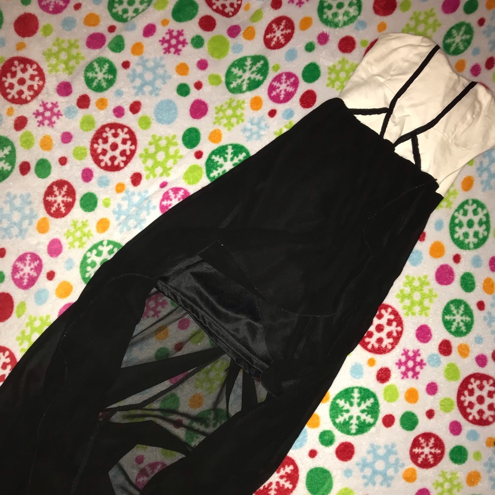 High-low strapless party dress
